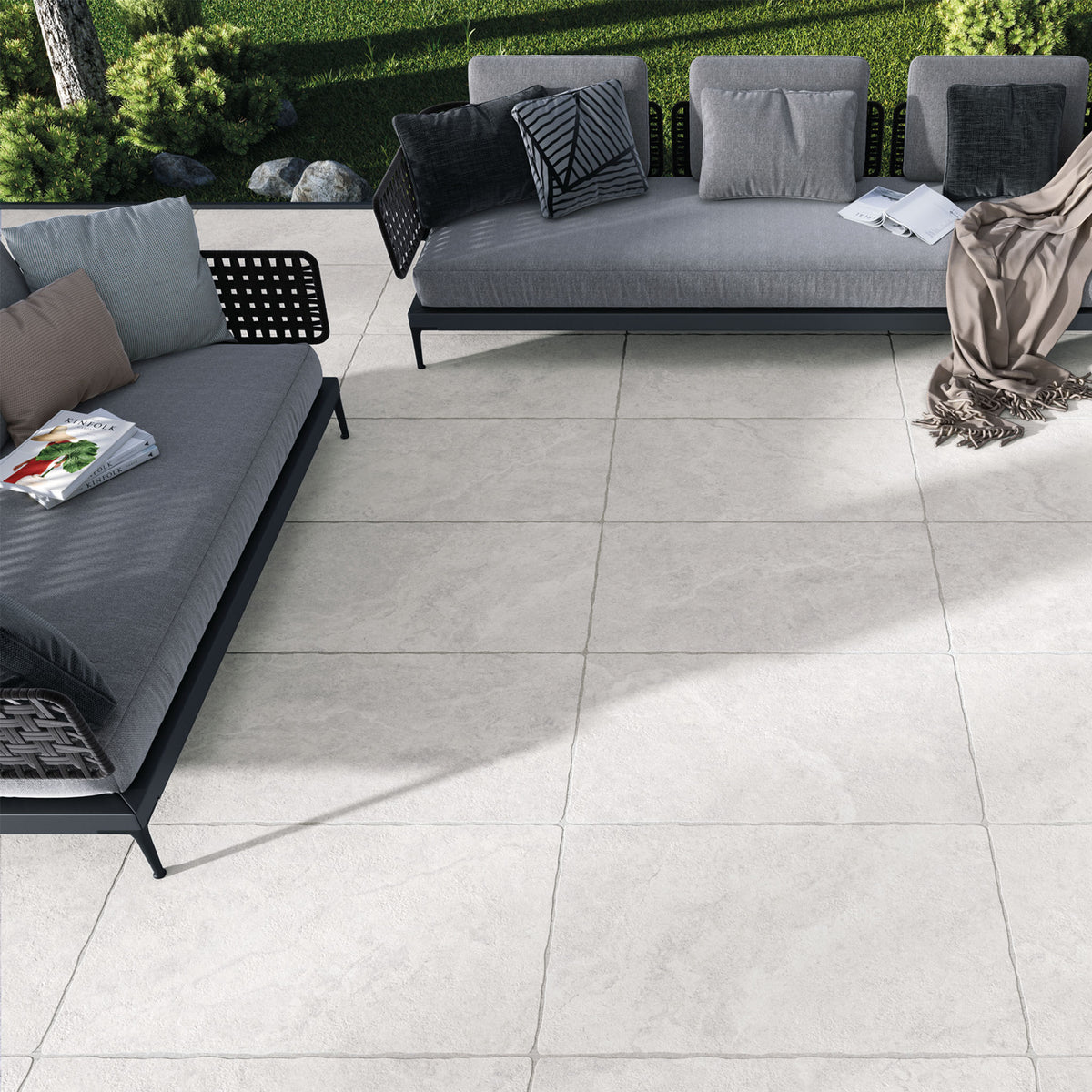 Arles White 2CM Outdoor Tile