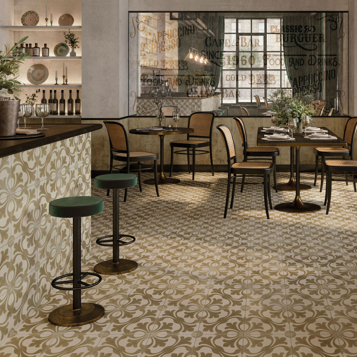 Bistro Sage Patterned Tile