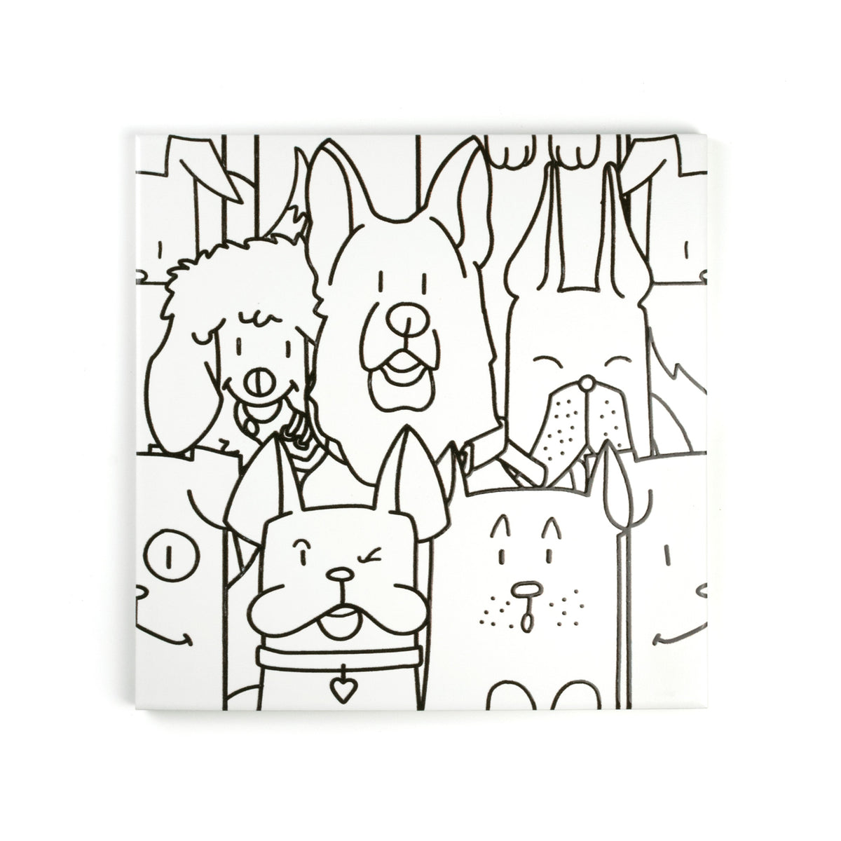 Doodle Dog Patterned Tile