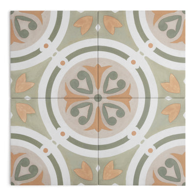 Esme Green Patterned Tile