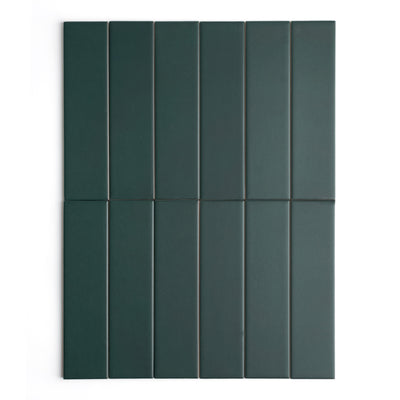 Fluted Emerald Plain Wall Tile