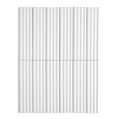 Fluted Snow Decor Wall Tile