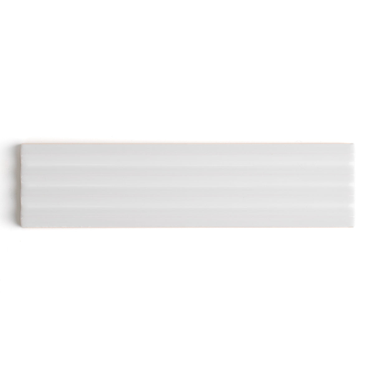 Fluted Snow Gloss Decor Wall Tile