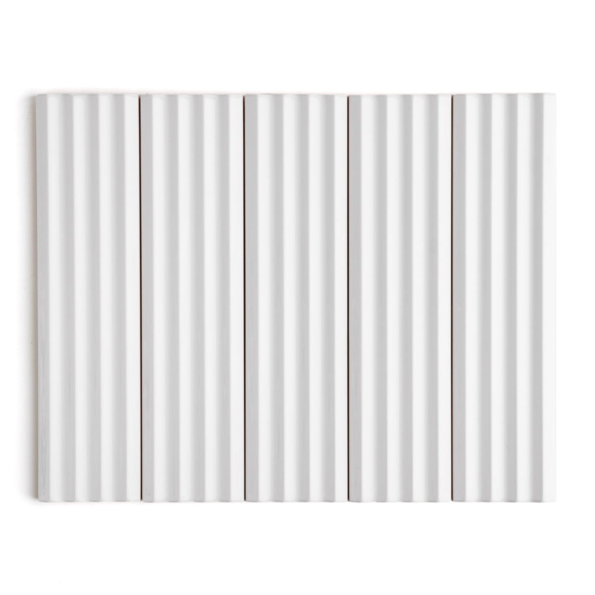 Fluted Snow Gloss Decor Wall Tile