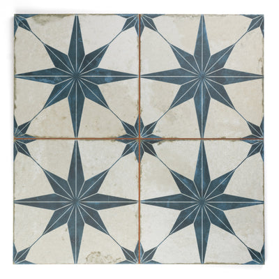 Heritage Star Blue Patterned Tile