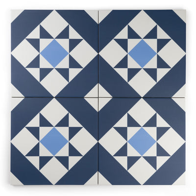 Melville Blue Patterned Tile