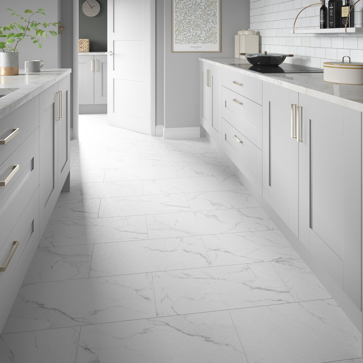 Lucca White Luxury Vinyl Tile