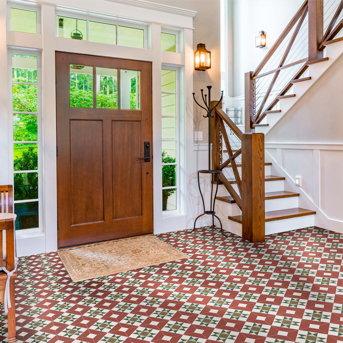 Melville Red Patterned Tile