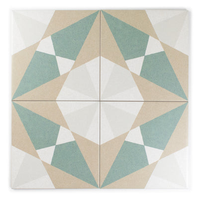 Rosetta Green Patterned Tile