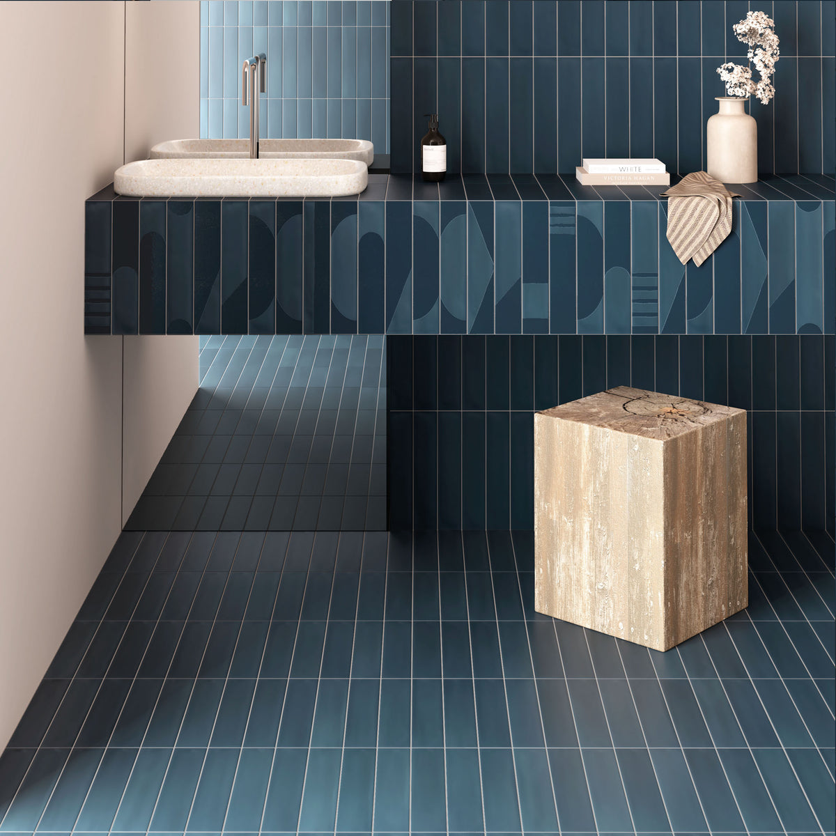 Trove Dark Blue Floor Tile