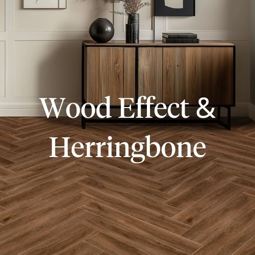 Nav Menu wood effect and herringbone tiles