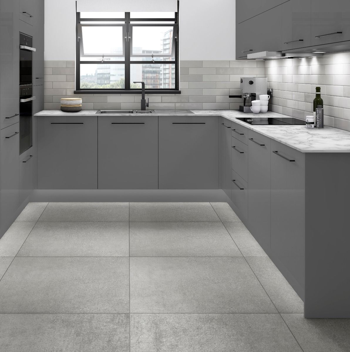 Cosmo Grey Plain Wall Tile