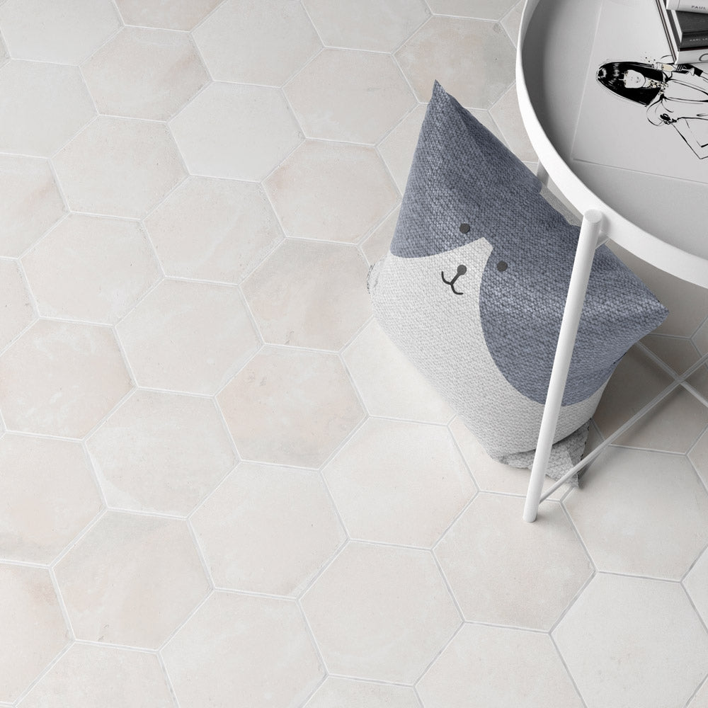 Croft White Hexagon Tile - Porcelain Superstore