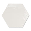 Porto White - Plain Gloss Hexagon Wall Tiles for Kitchen Splashbacks & Bathrooms - 17.6 x 20.1 cm - Ceramic