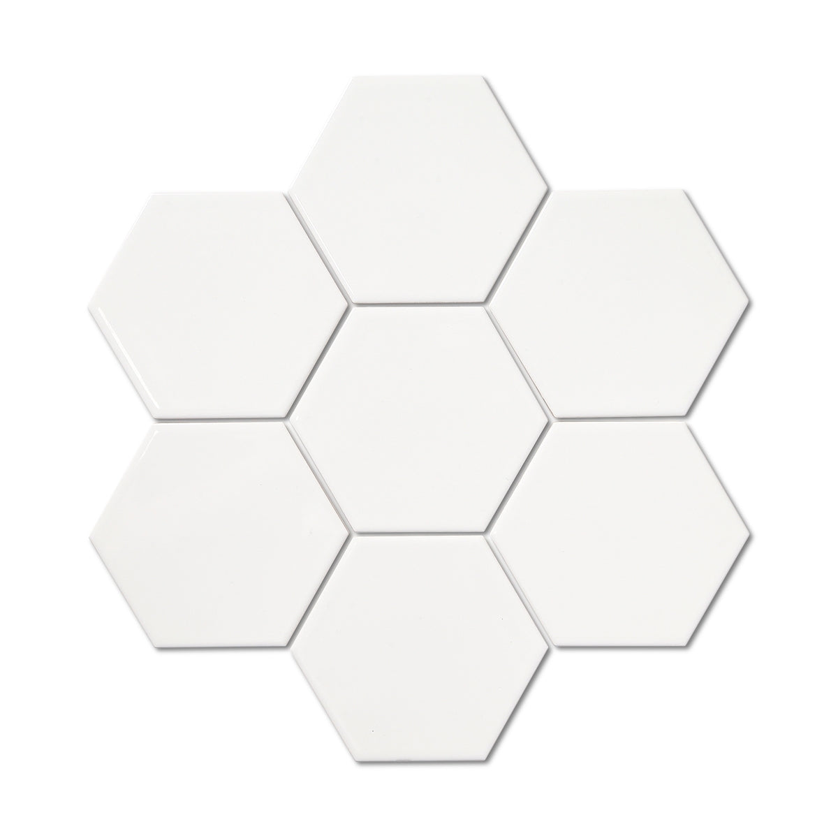 Mini Hex White - Gloss Plain Hexagon Wall Tiles for Kitchen Splashbacks & Bathrooms - 10.7 x 12.4 cm