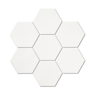 Mini Hex White Gloss Hexagon Tile