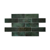 Marais Green - Zellige Subway Tiles for Bathroom Walls & Kitchen Splashbacks - 6.5 x 20 cm, Gloss Ceramic