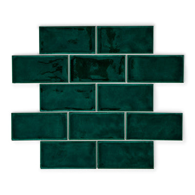 Crackle Bottle Green Wall Tile