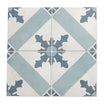 Archive Carta - Blue Geometric Patterned Floor Tiles for Kitchens & Bathrooms - 20 x 20 cm - Porcelain Encaustic Style