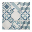 Archive Mix - Blue Encaustic Patterned Floor Tiles for Kitchens & Bathrooms - 20 x 20 cm - Porcelain