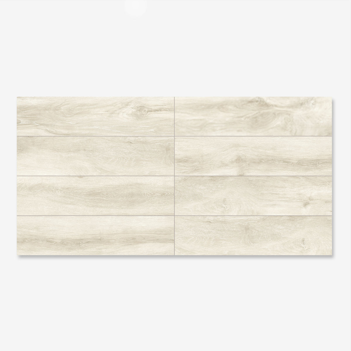 Ascot Almond - White, Wood Effect Floor Tiles - 25 x 100 cm for Bathrooms, Kitchens & Hallways, Porcelain Plank Tiles