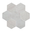 Atrium White Hexagon - Marble Effect Wall Tiles - 14 x 16 cm for Bathrooms & Kitchens, Ceramic