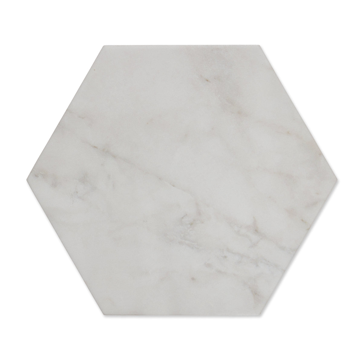 Atrium White Hexagon - Marble Effect Wall Tiles - 14 x 16 cm for Bathrooms & Kitchens, Ceramic