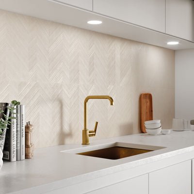 Celine Crema Chevron Tile