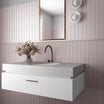 Fluted Pink Decor - Modern Feature Wall Tiles for Bathrooms & Kitchens - 5 x 20 cm - Matt Porcelain