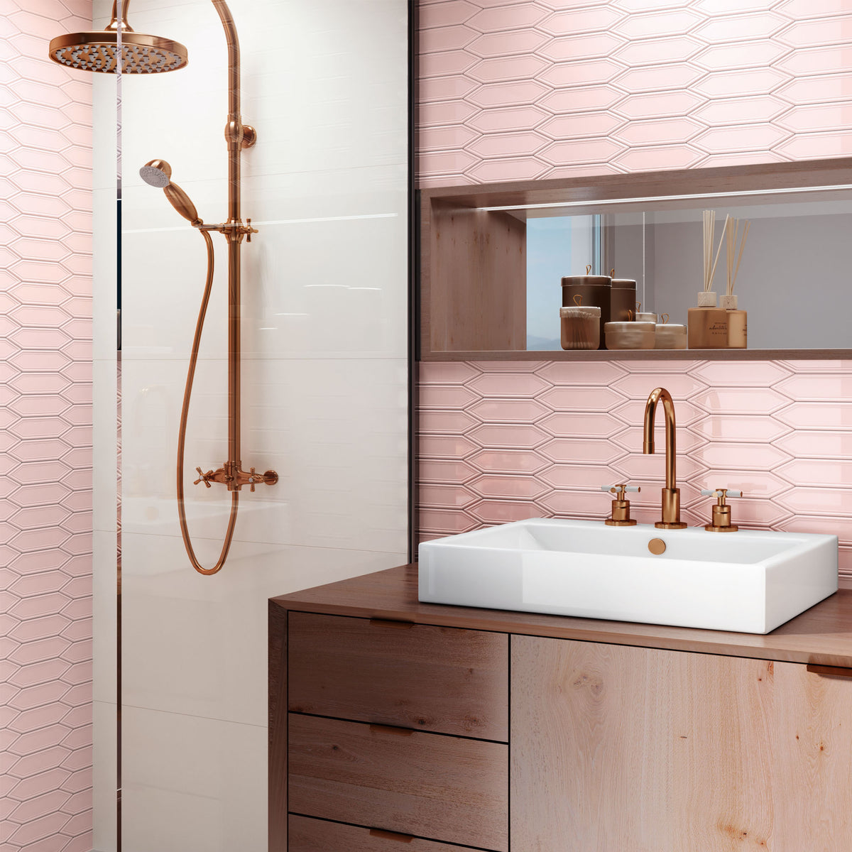 Picket Pink Mosaic Tile