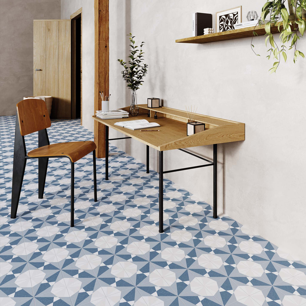 Rosetta Blue Patterned Tile