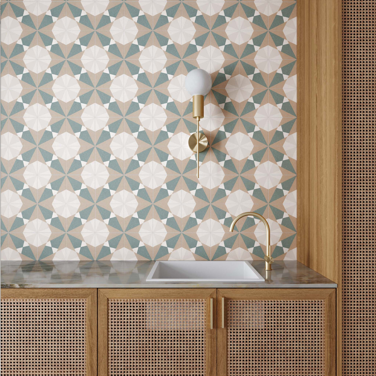 Rosetta Green Patterned Tile