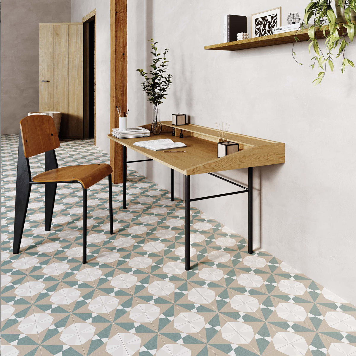 Rosetta Green Patterned Tile