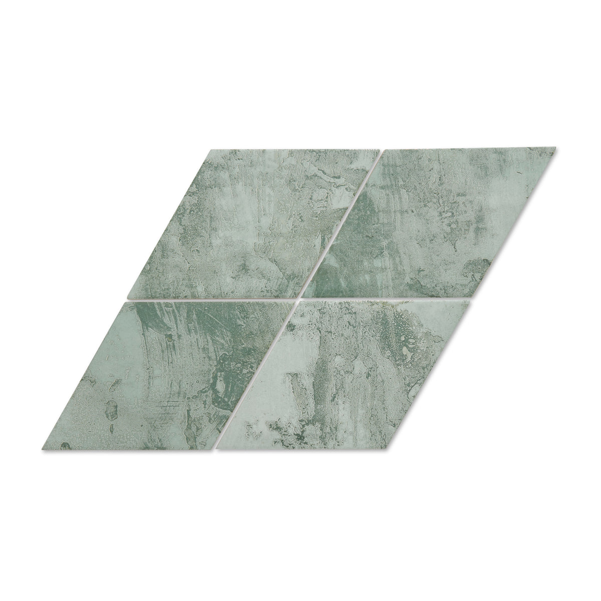 Roxy Green - Vintage Diamond Feature Wall Tiles for Kitchen Splashbacks & Bathrooms - 15 x 26 cm - Ceramic