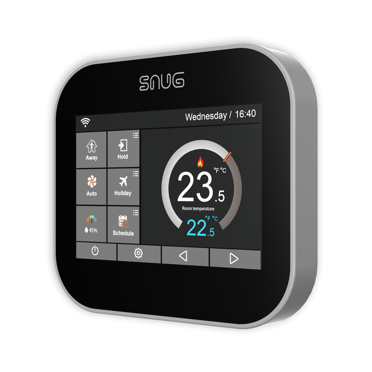 snug wifi thermostat black