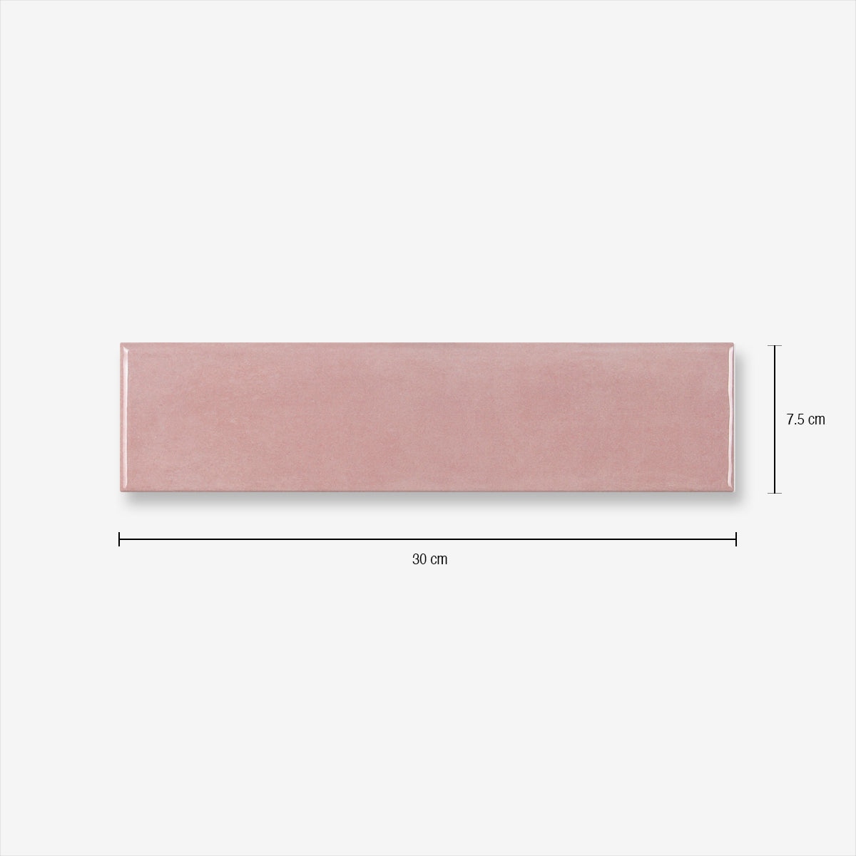 Soho Rose - Modern Pink Gloss Wall Tiles for Kitchen Splashbacks & Bathrooms 7.5. x 30 cm - Ceramic