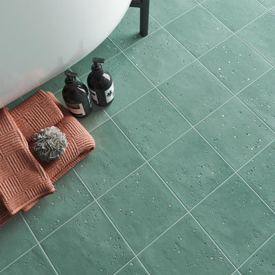 Starburst Teal Terrazzo Tile