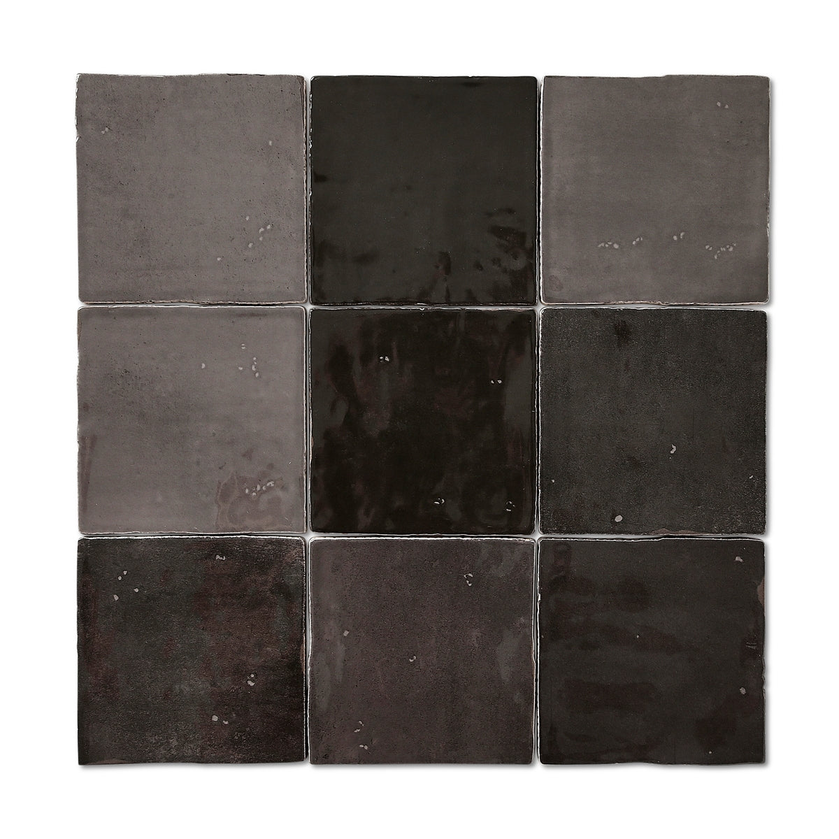 Zellige Black - Moroccan Wall Tiles for Kitchen Splashbacks & Bathrooms - 13 x 13 cm - Matt Ceramic