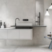 Motion Light 30 x 60 cm - White Concrete Style Floor & Wall Tiles for Bathrooms & Kitchens - Porcelain