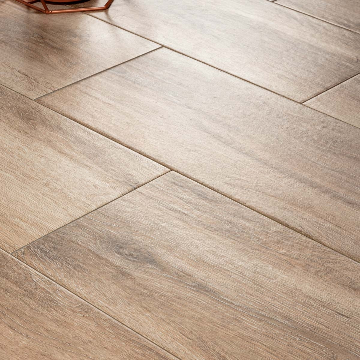 Ascot Oak - Wood Effect Floor Tiles - 25 x 100 cm for Bathrooms, Kitchens & Hallways, Plank Tiles, Porcelain Plank Tiles