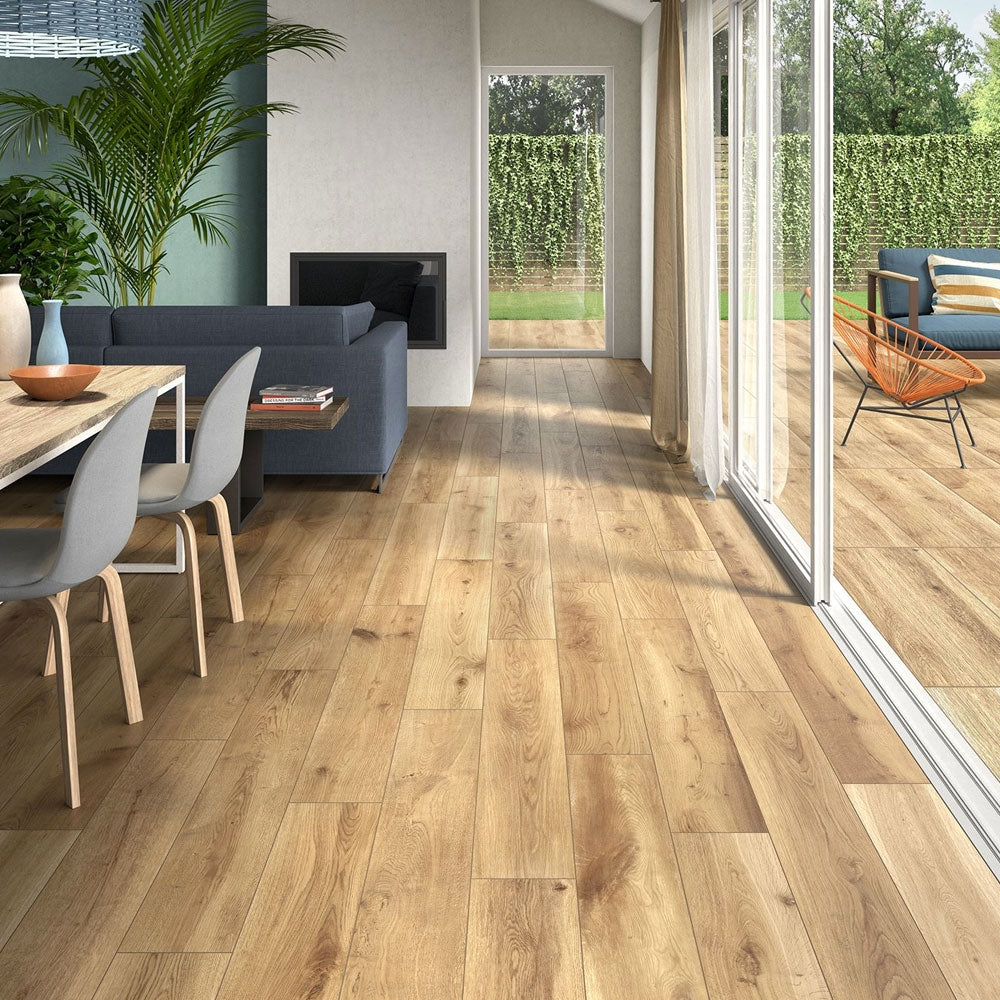 Avenue Oak 40 x 120 cm - Wood Effect Outdoor Porcelain Paving Tiles for Patios & Gardens - 20mm