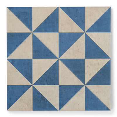 Medina Blue Triangles Patterned Tile