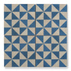 Medina Blue Triangles - Geometric Patterned Tiles for Kitchen, Hallway & Bathroom Floors - 22.5 x 22.5 cm, Porcelain