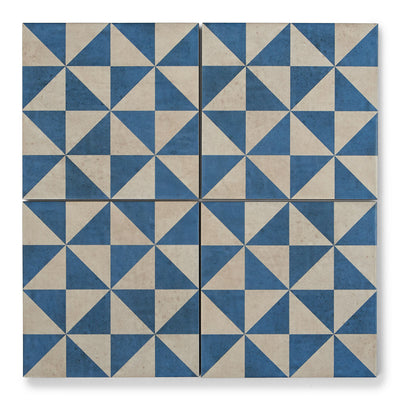 Medina Blue Triangles Patterned Tile