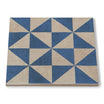 Medina Blue Triangles - Geometric Patterned Tiles for Kitchen, Hallway & Bathroom Floors - 22.5 x 22.5 cm, Porcelain