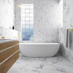 Celine White - Carrara Marble Effect Bathroom Floor & Wall Tiles  - 32 x 62.5 cm, Porcelain