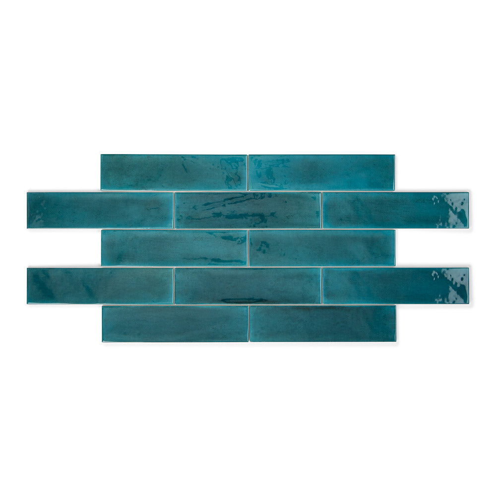 Opal Emerald - Modern Gloss Green Walll Tiles for Kitchen Splashbacks & Bathrooms - 7.5 x 30 cm - Ceramic