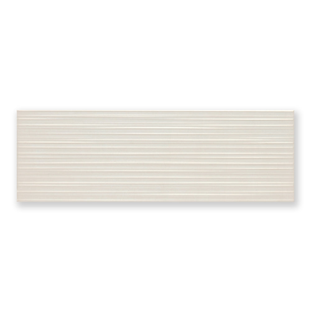 Berlin Ivory Decor - Modern Textured Bathroom Wall Tiles  - 25 x 76 cm - Matt Ceramic