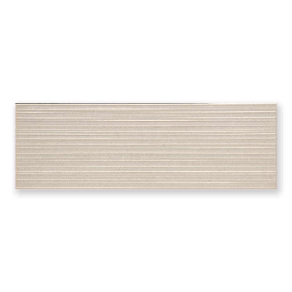 Berlin Sand Decor - Beige Textured Bathroom Wall Tiles  - 25 x 76 cm - Matt Ceramic