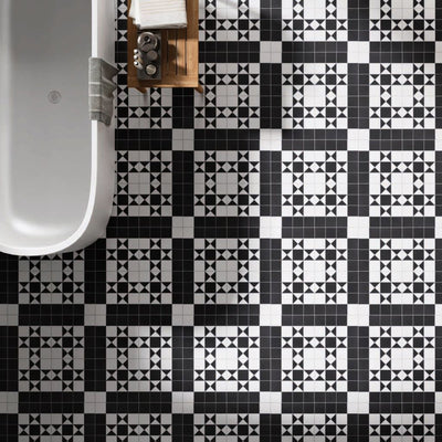 Harlow Black Patterned Tile